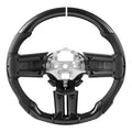 Steering Wheel for 2010-2014 Ford Mustang, Carbon Fiber Steering Wheel D-Shaped Flat-Bottom, Leather Grip V952-QCFXPZYFTMUSW6W31001V0