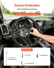 Steering Wheel for 2010-2014 Ford Mustang, Carbon Fiber Steering Wheel D-Shaped Flat-Bottom, Leather Grip V952-QCFXPZYFTMUSW6W31001V0
