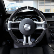 Steering Wheel for 2010-2014 Ford Mustang, Carbon Fiber Steering Wheel D-Shaped Flat-Bottom, Leather Grip V952-QCFXPZYFTMUSW6W31001V0