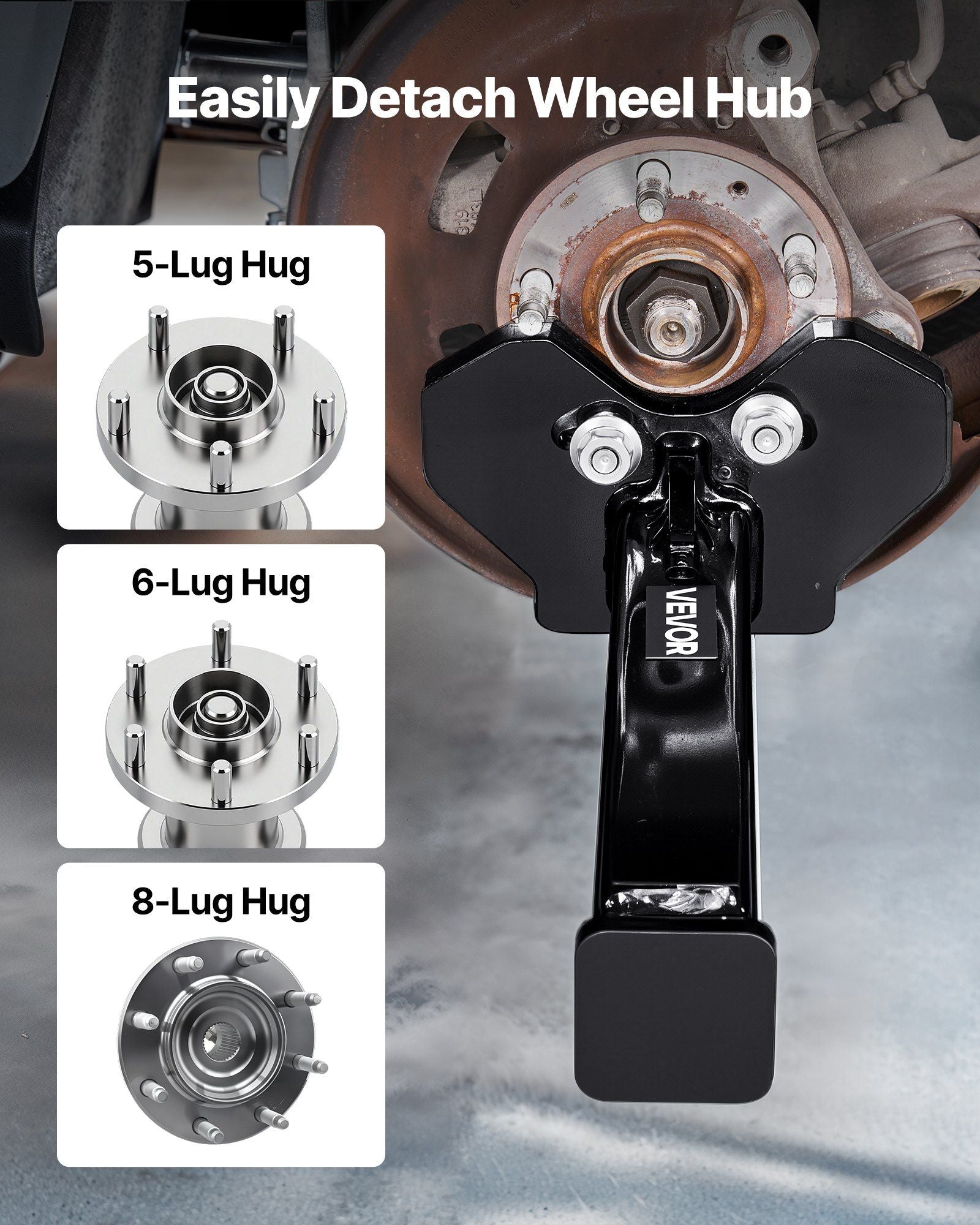 Wheel Bearing Hub Removal Tool Kit, Compatible with All Axle Bolt Hubs 5, 6, 8 Lug Hubs Buster Puller, V952-QCLGLBQYXCLTEVP6W001V0