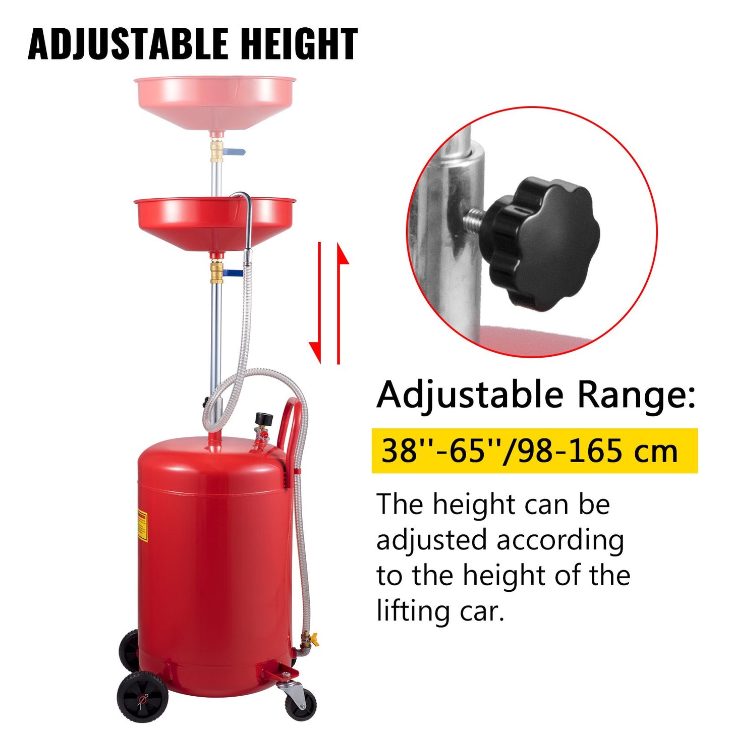 Waste Oil Drain Tank Portable Oil Drain 20 Gallon Air Operated Drainer V952-QCPJLBHDYF20UAJ6WV0
