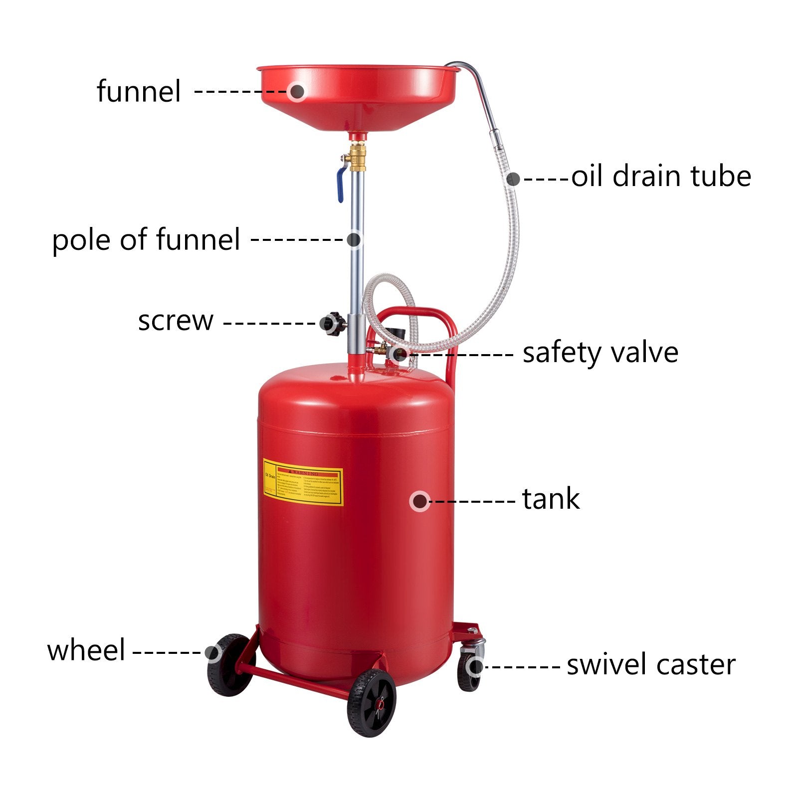Waste Oil Drain Tank Portable Oil Drain 20 Gallon Air Operated Drainer V952-QCPJLBHDYF20UAJ6WV0