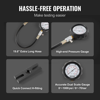 Diesel Engine Compression Tester, 18 pcs Cylinder Pressure Test Tool Kit, with 0-1000 psi Gauge and Adapters, V952-QCQGYLCSYCY0OQGECV0