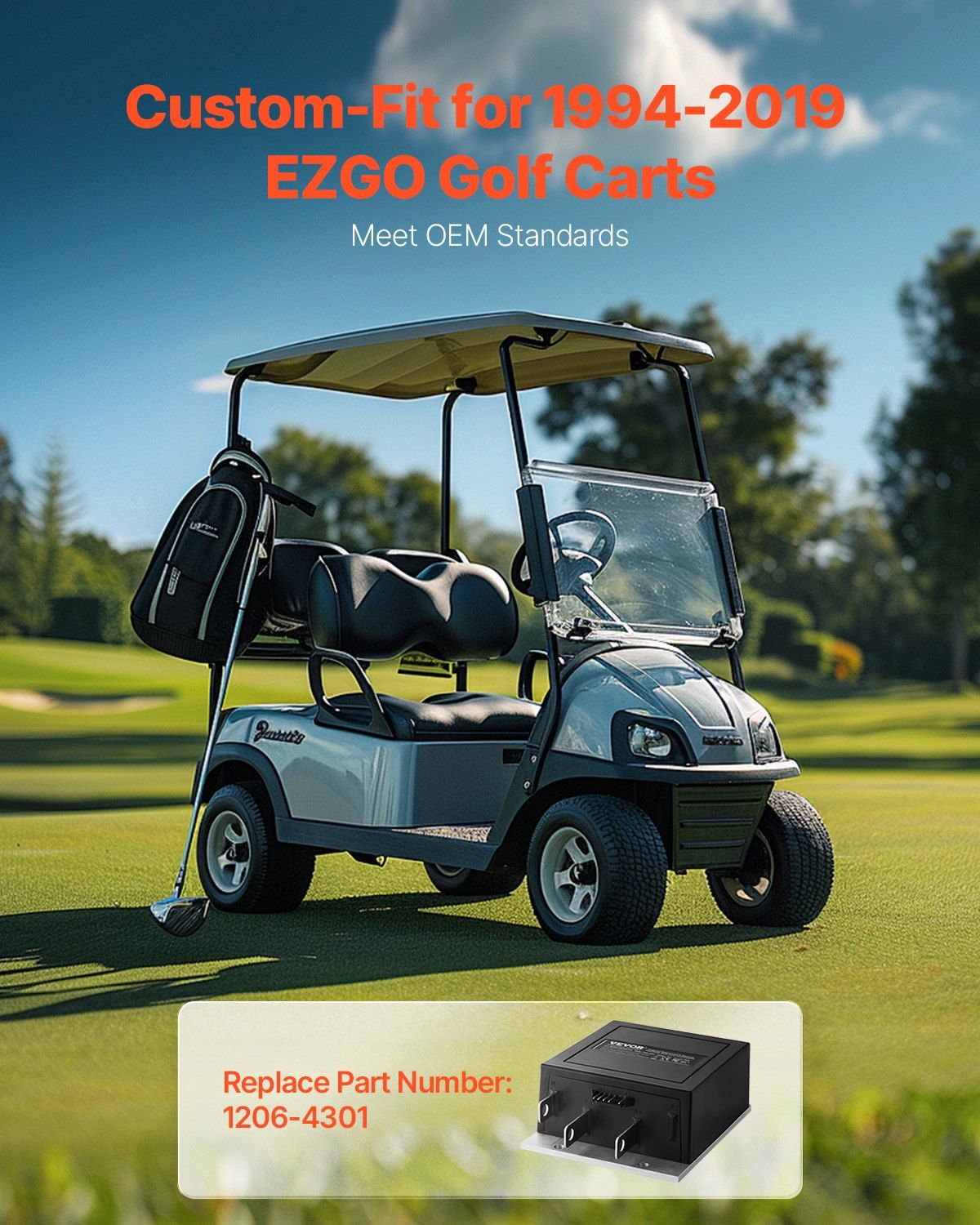 Golf Cart Speed Controller, 350 Amp, DC Motor Controller Replacement for 1994-2019 EZGO Golf Carts, IP65 V952-QCSDKZQXH120AQ4UEV9