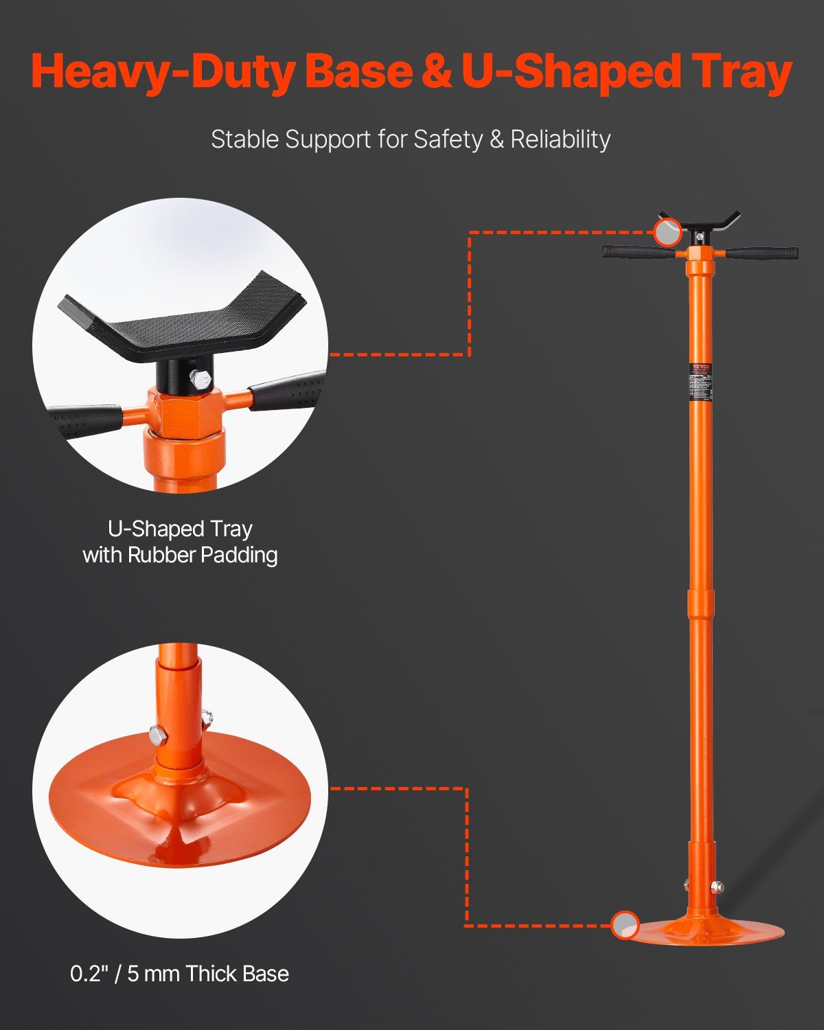 Underhoist Support Stand, 3/4 Ton Capacity Under Hoist Jack Stand, Lifting from 52.8 to 76 in, Self-Locking V952-QCSJJAQZJYXDZXD1EV0