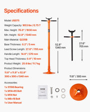 Underhoist Support Stand, 3/4 Ton Capacity Under Hoist Jack Stand, Lifting from 52.8 to 76 in, Self-Locking V952-QCSJJAQZJYXDZXD1EV0