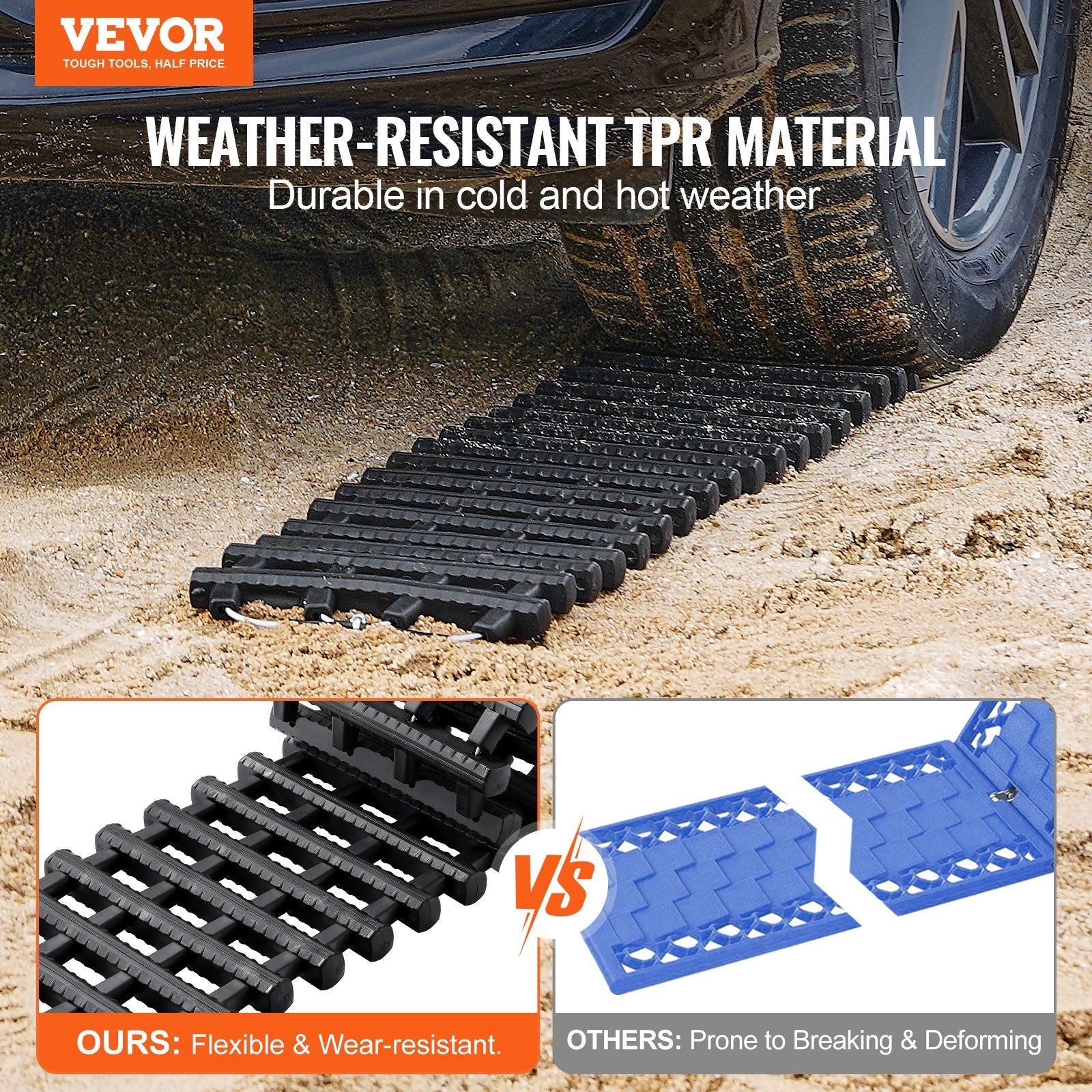 7 TON Traction Boards with TPR Material, Recovery Boards for Off-road Vehicles/Cars/Pickups/SUVs/RVs, Pair V952-QCTKBLDS2JZDPQ3J6V0