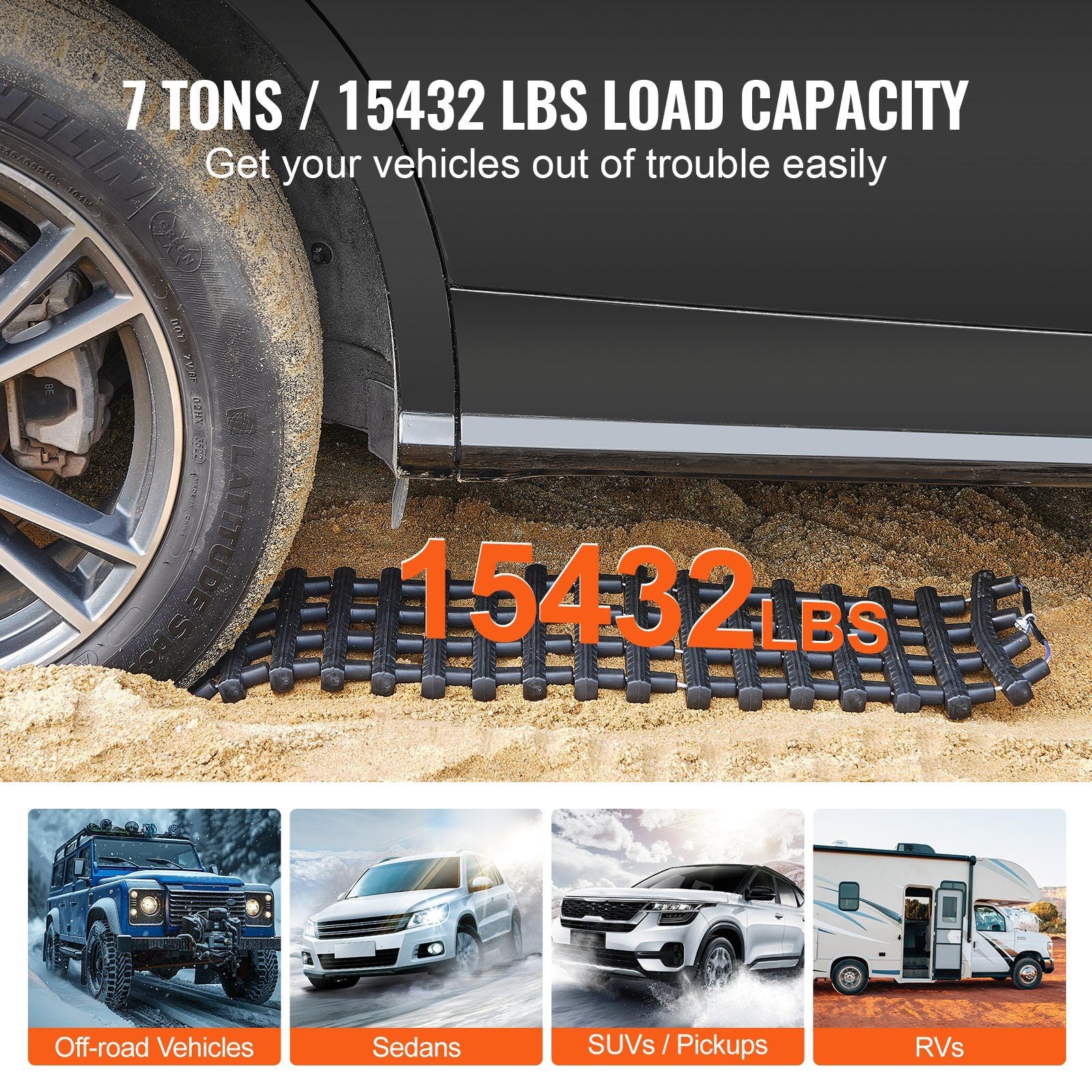 7 TON Traction Boards with TPR Material, Recovery Boards for Off-road Vehicles/Cars/Pickups/SUVs/RVs, Pair V952-QCTKBLDS2JZDPQ3J6V0