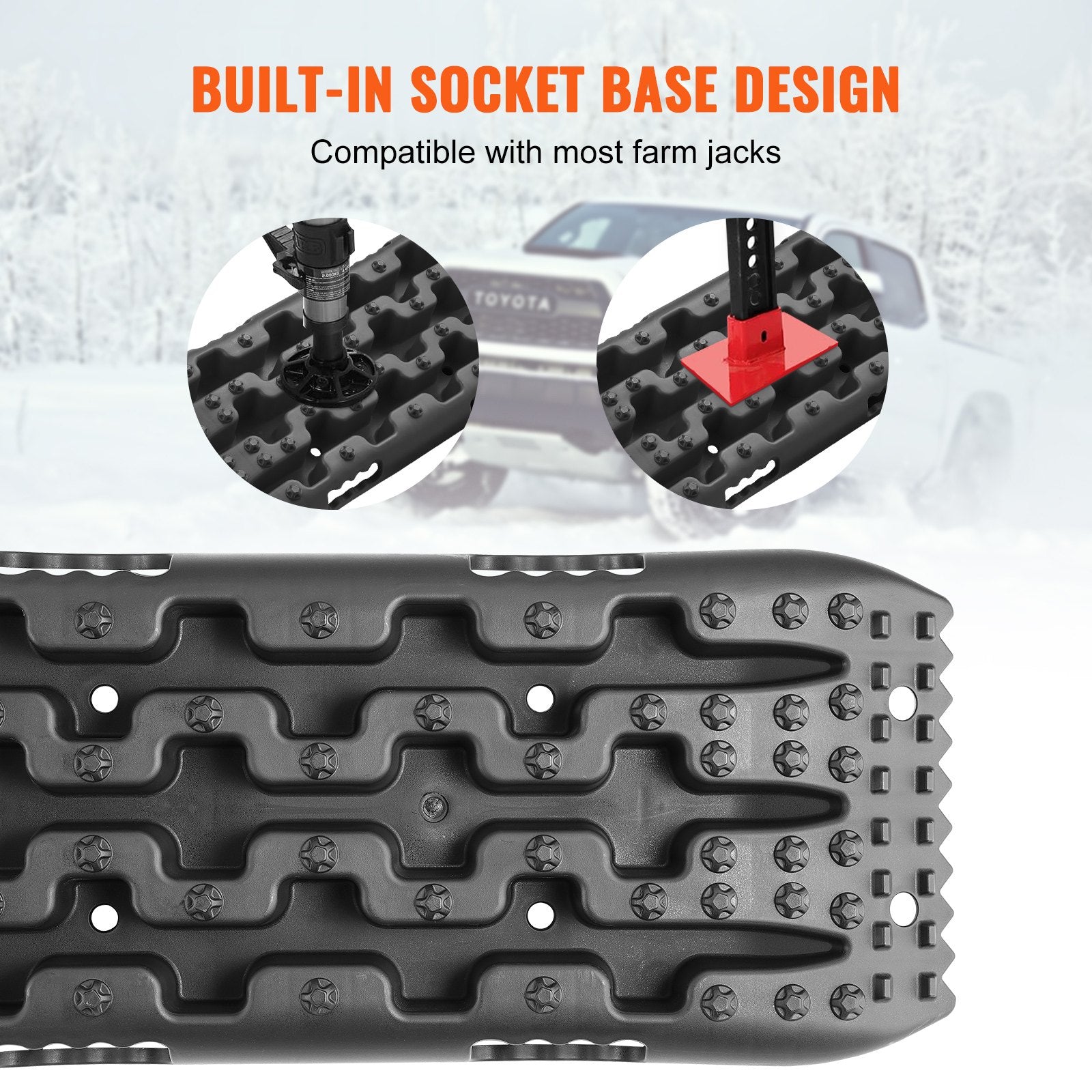 2PCS Traction Boards with PP for Mud Snow Sand Storage Bag Short Black V952-QCTKBZBS2JZDELTQAV0