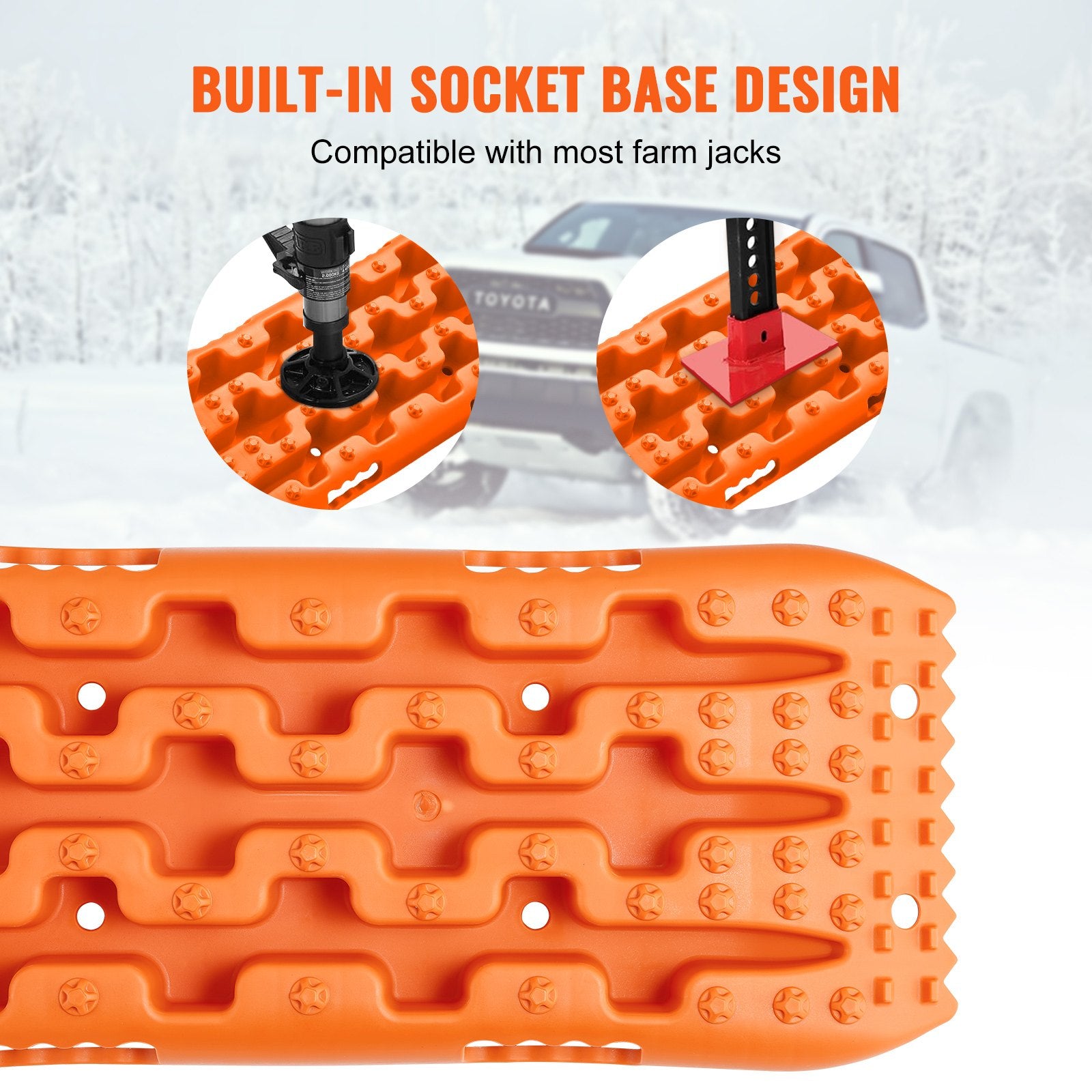 2PCS Traction Boards with PP for Mud Snow Sand Storage Bag Short Orange V952-QCTKBZBS2JZDKR8OUV0