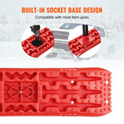 2PCS Traction Boards with PP for Mud Snow Sand Storage Bag Long Red V952-QCTKBZBS2JZZK3NO1V0