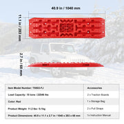 2PCS Traction Boards with PP for Mud Snow Sand Storage Bag Long Red V952-QCTKBZBS2JZZK3NO1V0