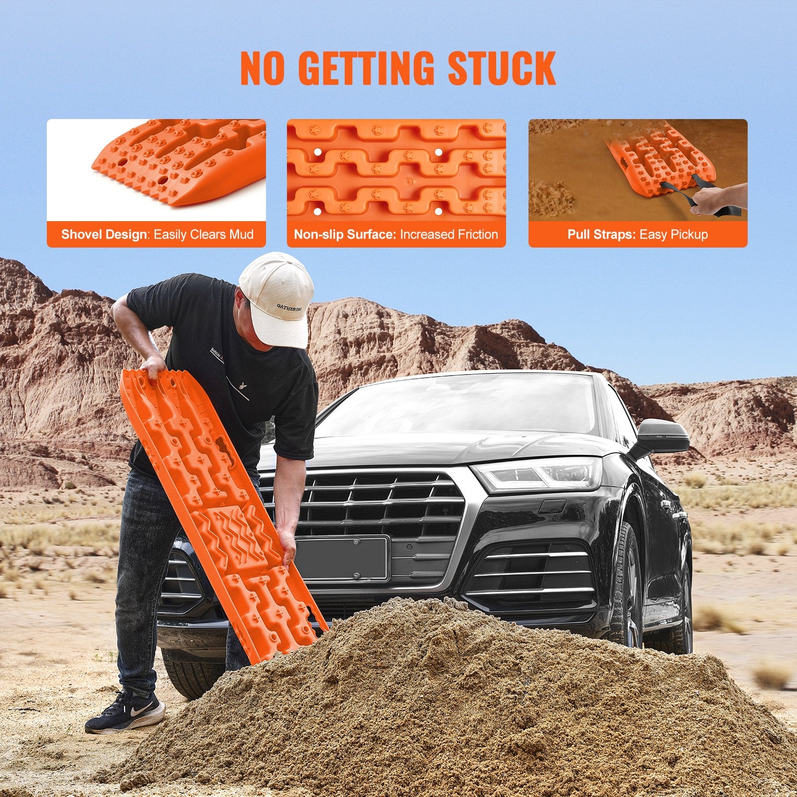 10 TON Traction Boards with PP Material, Recovery Boards for Off-road Vehicles/Cars/Pickups/SUVs/RVs, Pair V952-QCTKBZBS2JZZN5BMHV0