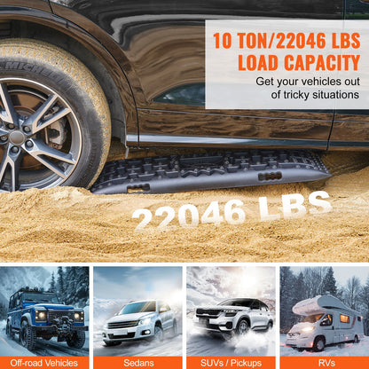 2PCS Traction Boards with PP for Mud Snow Sand Storage Bag Long Black V952-QCTKBZBS2JZZYHDQZV0