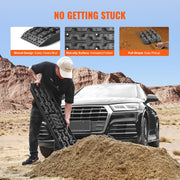 2PCS Traction Boards with PP for Mud Snow Sand Storage Bag Long Black V952-QCTKBZBS2JZZYHDQZV0