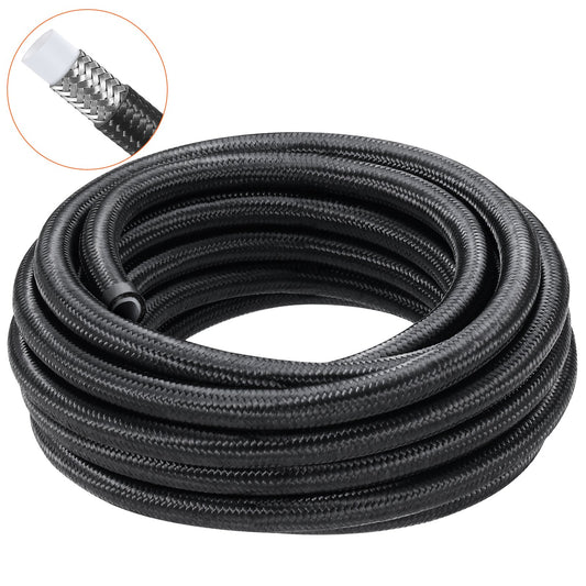 6AN Fuel Line Kit, 7.62 m Fuel Hose Kit, Nylon Stainless Steel Braided PTFE Fuel Line Kit, E85/Oil/Gas/Diesel V952-QCYYRYRG15G26J9HMV0