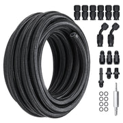 6AN Fuel Line Kit, 7.62 m Fuel Hose Kit, Nylon Stainless Steel Braided PTFE Fuel Line Kit, E85/Oil/Gas/Diesel V952-QCYYRYRG15G26J9HMV0