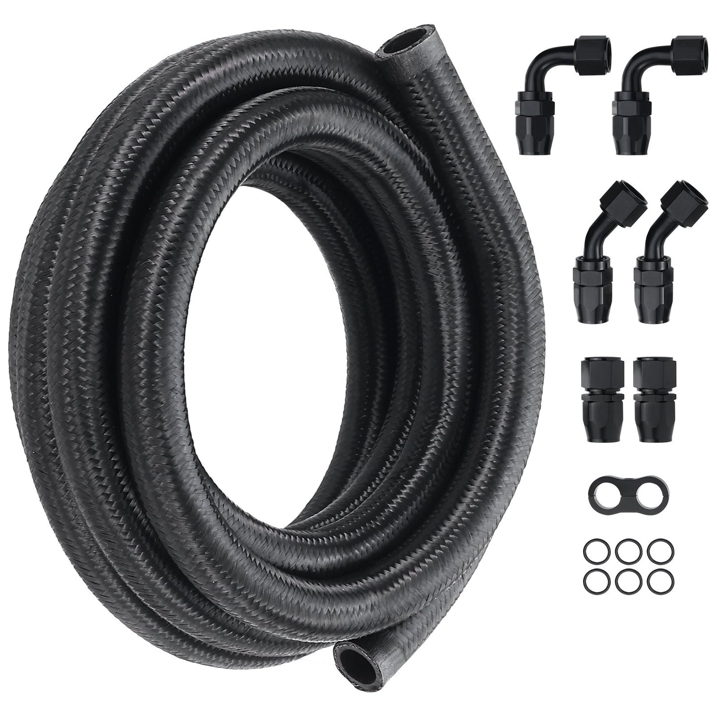 10AN Fuel Line Kit, 3.05 m Fuel Hose Kit, 1.4 cm Nylon Stainless Steel Braided Fuel Line Oil/Gas/Diesel Hose V952-QCYYRYRG7G200XFFSV0