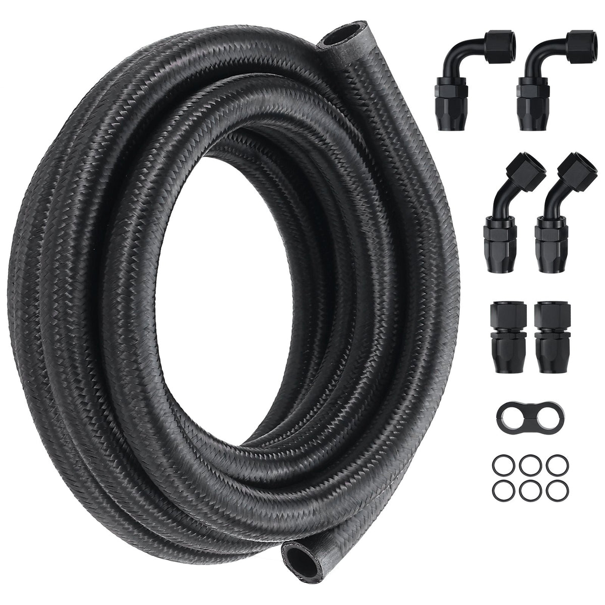 10AN Fuel Line Kit, 3.05 m Fuel Hose Kit, 1.4 cm Nylon Stainless Steel Braided Fuel Line Oil/Gas/Diesel Hose V952-QCYYRYRG7G200XFFSV0