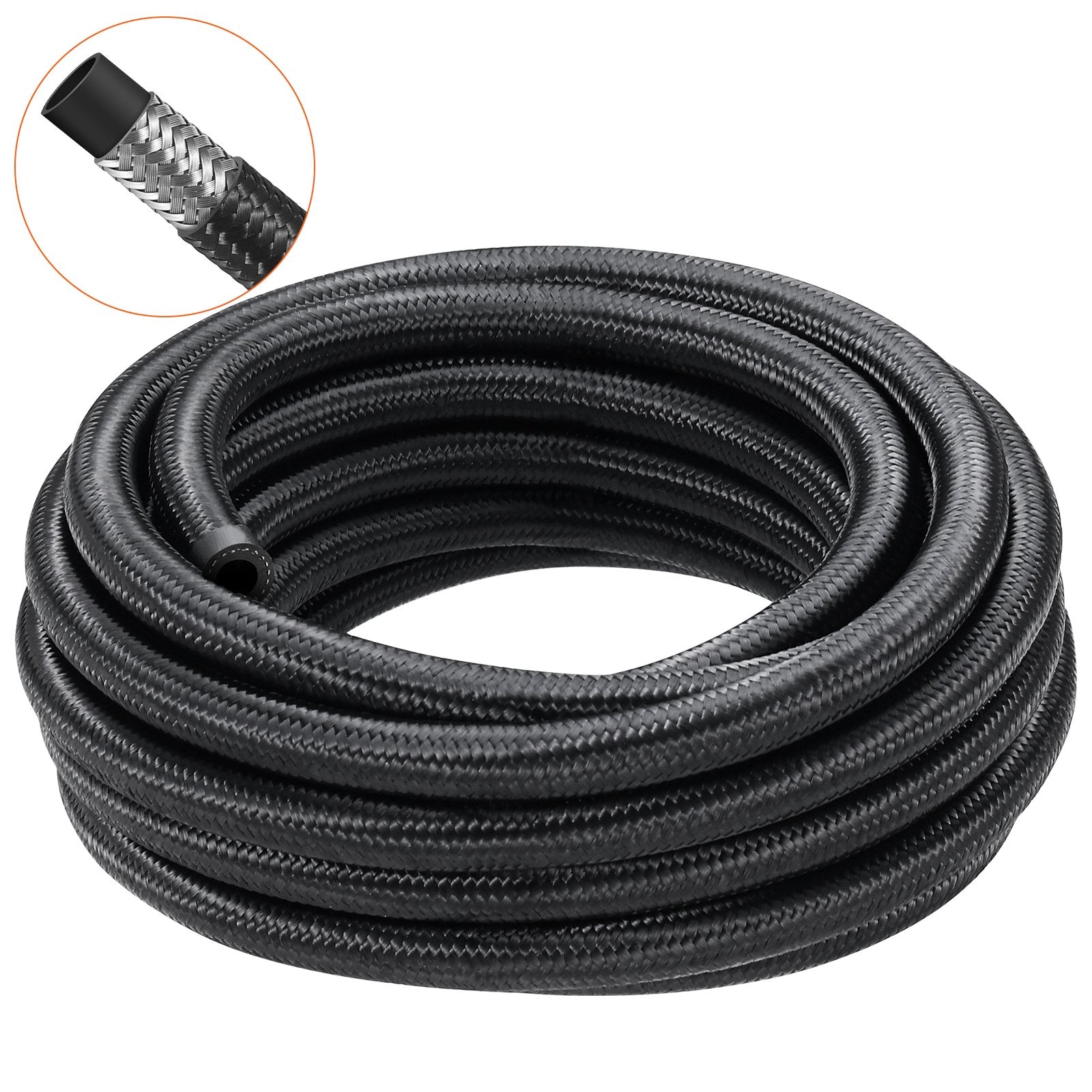 6AN Fuel Line Kit, 6.1 m Fuel Hose Kit, 0.86 cm Nylon Stainless Steel Braided Fuel Line Oil/Gas/Diesel Hose V952-QCYYRYRGNLBZSYIKSV0