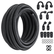 6AN Fuel Line Kit, 6.1 m Fuel Hose Kit, 0.86 cm Nylon Stainless Steel Braided Fuel Line Oil/Gas/Diesel Hose V952-QCYYRYRGNLBZSYIKSV0