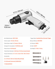 Air Hammer, 4500BPM Pneumatic Hammer with 40mm Stroke & 4PCS Chisels Round Shank, Lightweight & Compact Air V952-QDCCCGQCQSWBW3Y2Q002V0