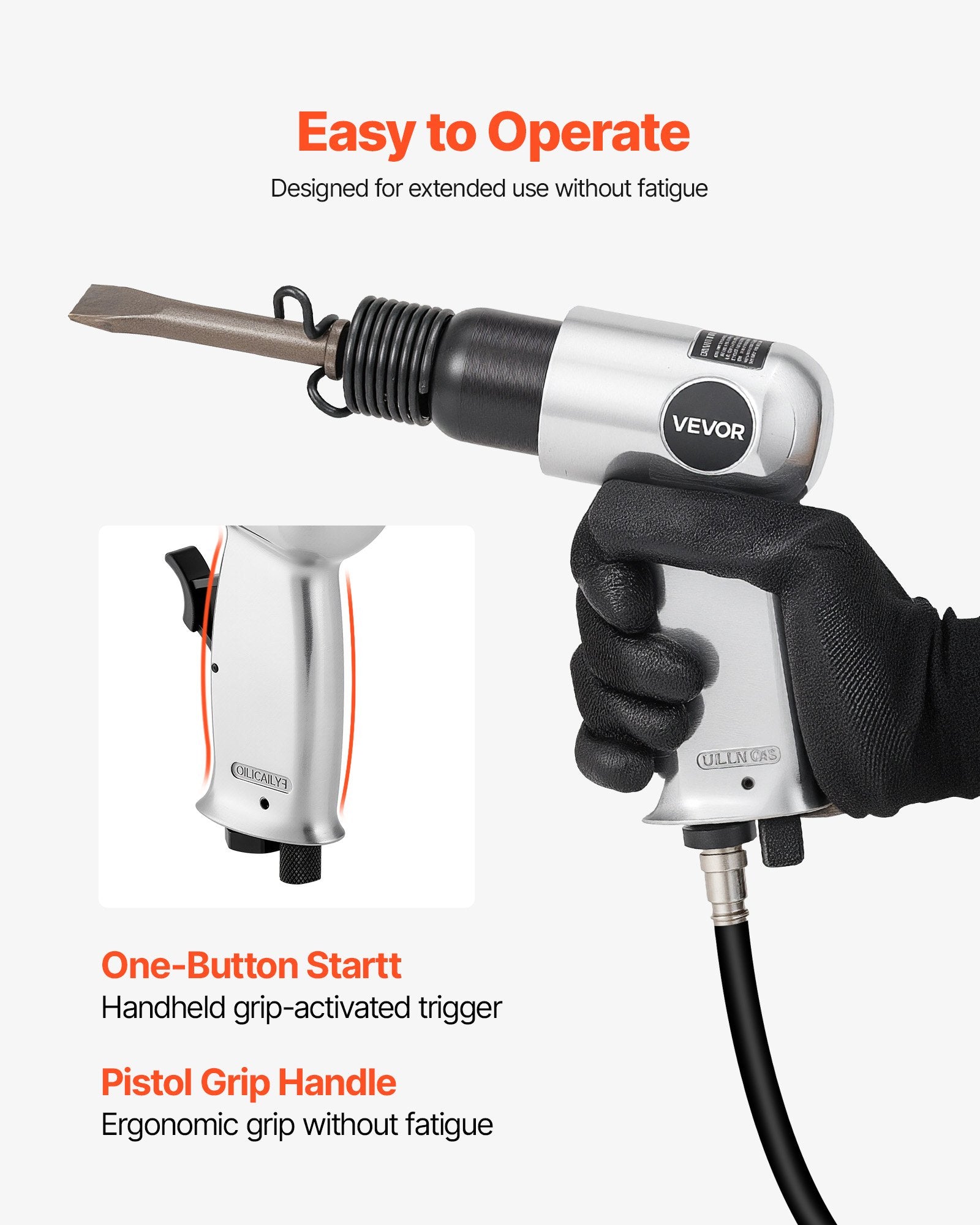 Air Hammer, 4500BPM Pneumatic Hammer with Rust Removal Air Needle Scaler & 4PCS Chisels Round Shank, V952-QDCCZSCXQQSWC0EUI002V0