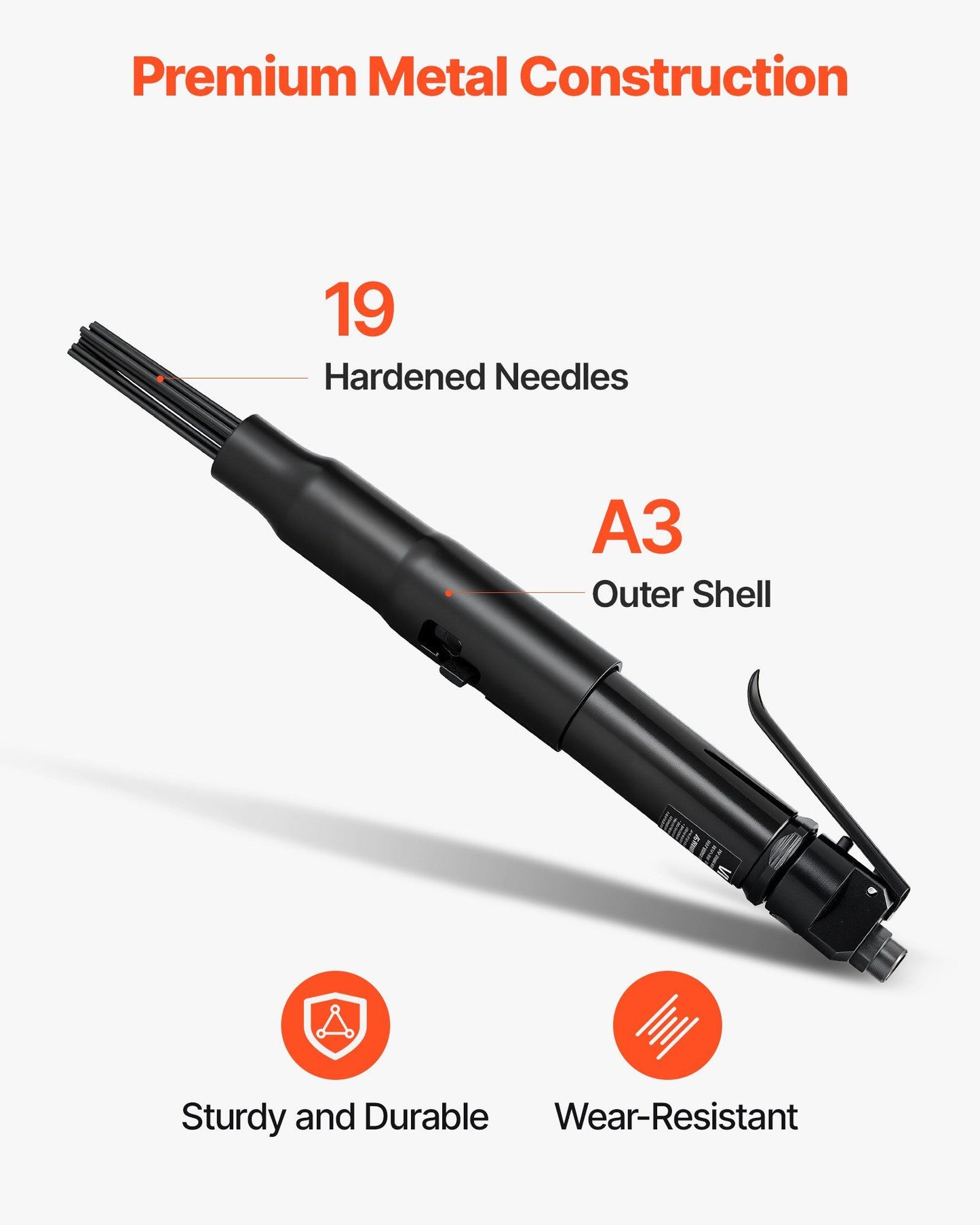 Air Needle Scaler, 3400BPM Pneumatic Scaler for Rust Paint Removal - with 3-Speed Adjustment, 19 Hardened V952-QDCCZSCXQZTXNTZDR002V0