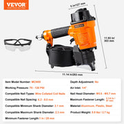 MCN55 Coil Siding Nailer 27mm to 57mm 15 Degree Pneumatic Nail Gun V952-QDJPDQ55RS00MRO9NV0