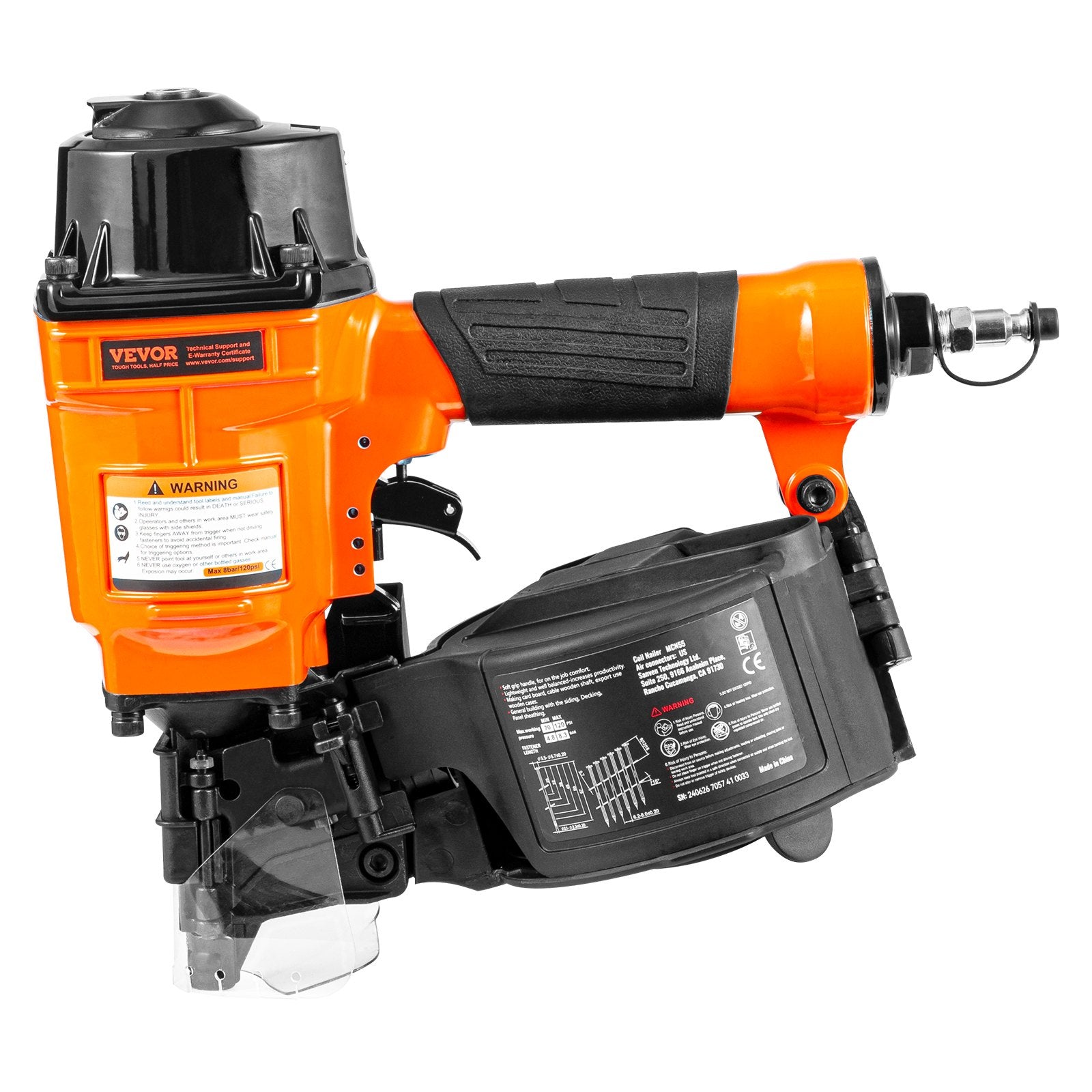 MCN55 Coil Siding Nailer 27mm to 57mm 15 Degree Pneumatic Nail Gun V952-QDJPDQ55RS00MRO9NV0