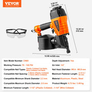 CN65 Coil Siding Nailer 32mm to 63mm 15 Degree Pneumatic Nail Gun V952-QDJPDQ65RS00QRY6IV0