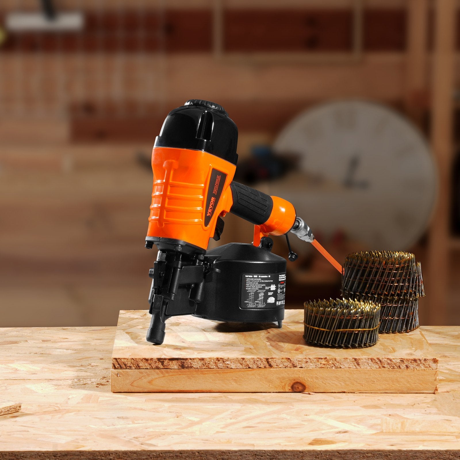 CN65 Coil Siding Nailer 32mm to 63mm 15 Degree Pneumatic Nail Gun V952-QDJPDQ65RS00QRY6IV0