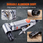 Air Angle Die Grinder, 1/4" Right Angle Die Grinder (20000RPM), Heavy Duty 90-Degree Angled Air Powered, V952-QDKMJRSJM000YRVBOV0
