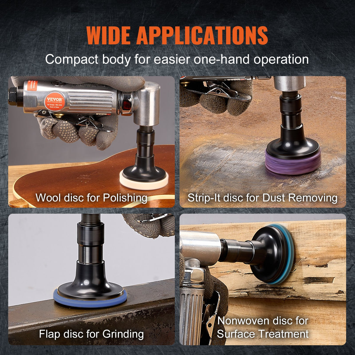 Air Angle Die Grinder, 1/4" Right Angle Die Grinder (20000RPM), Heavy Duty 90-Degree Angled Air Powered, V952-QDKMJRSJM000YRVBOV0