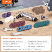 Air Angle Die Grinder, 1/4" Right Angle Die Grinder (20000RPM), Heavy Duty 90-Degree Angled Air Powered, V952-QDKMJRSJM000YRVBOV0