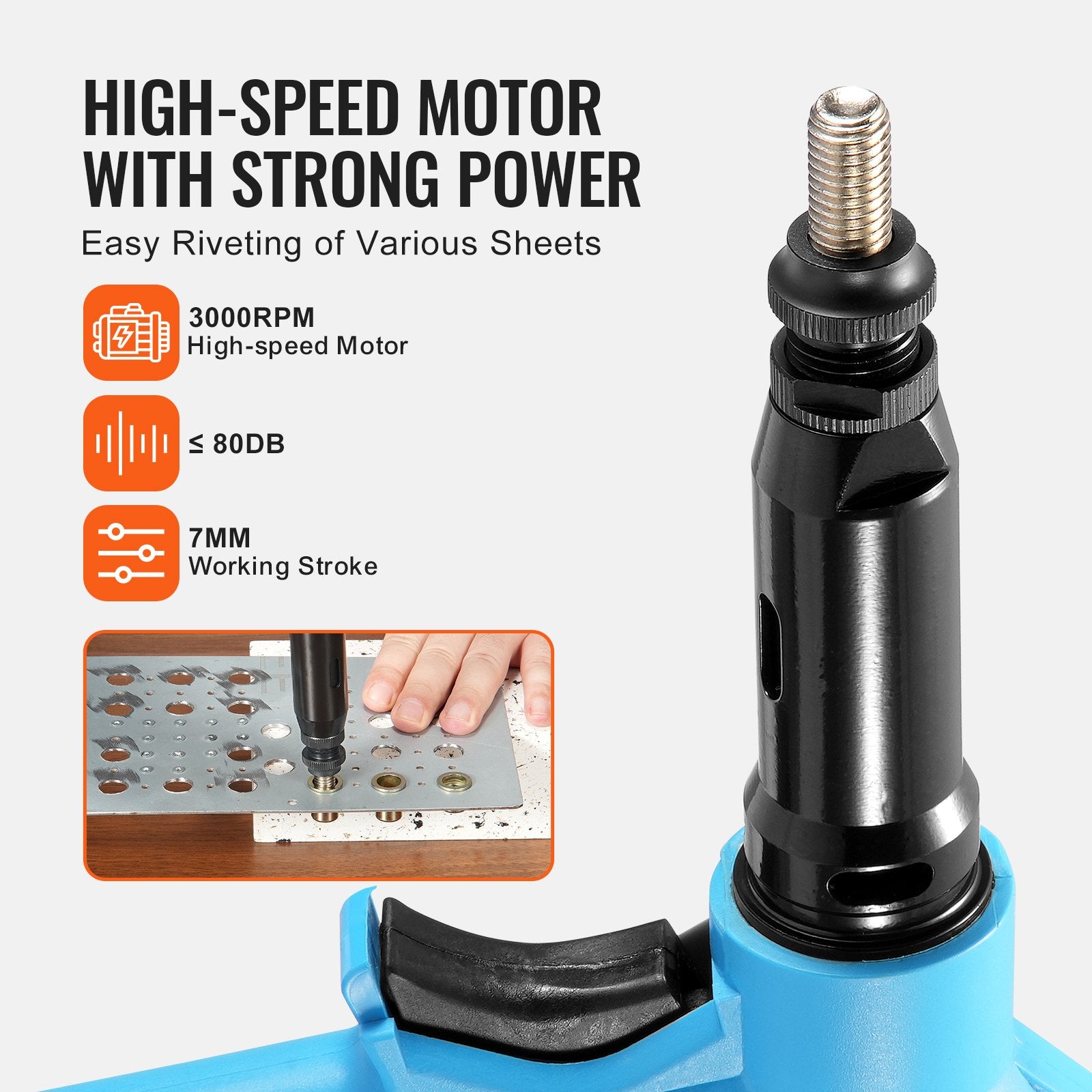 Pneumatic Air Riveter Heavy Duty Rivet Gun Tool Kit 13 Size Nose Pieces V952-QDLMDQMLMQWQ7NSEBV0