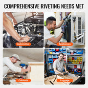 Pneumatic Air Riveter Heavy Duty Rivet Gun Tool Kit 13 Size Nose Pieces V952-QDLMDQMLMQWQ7NSEBV0