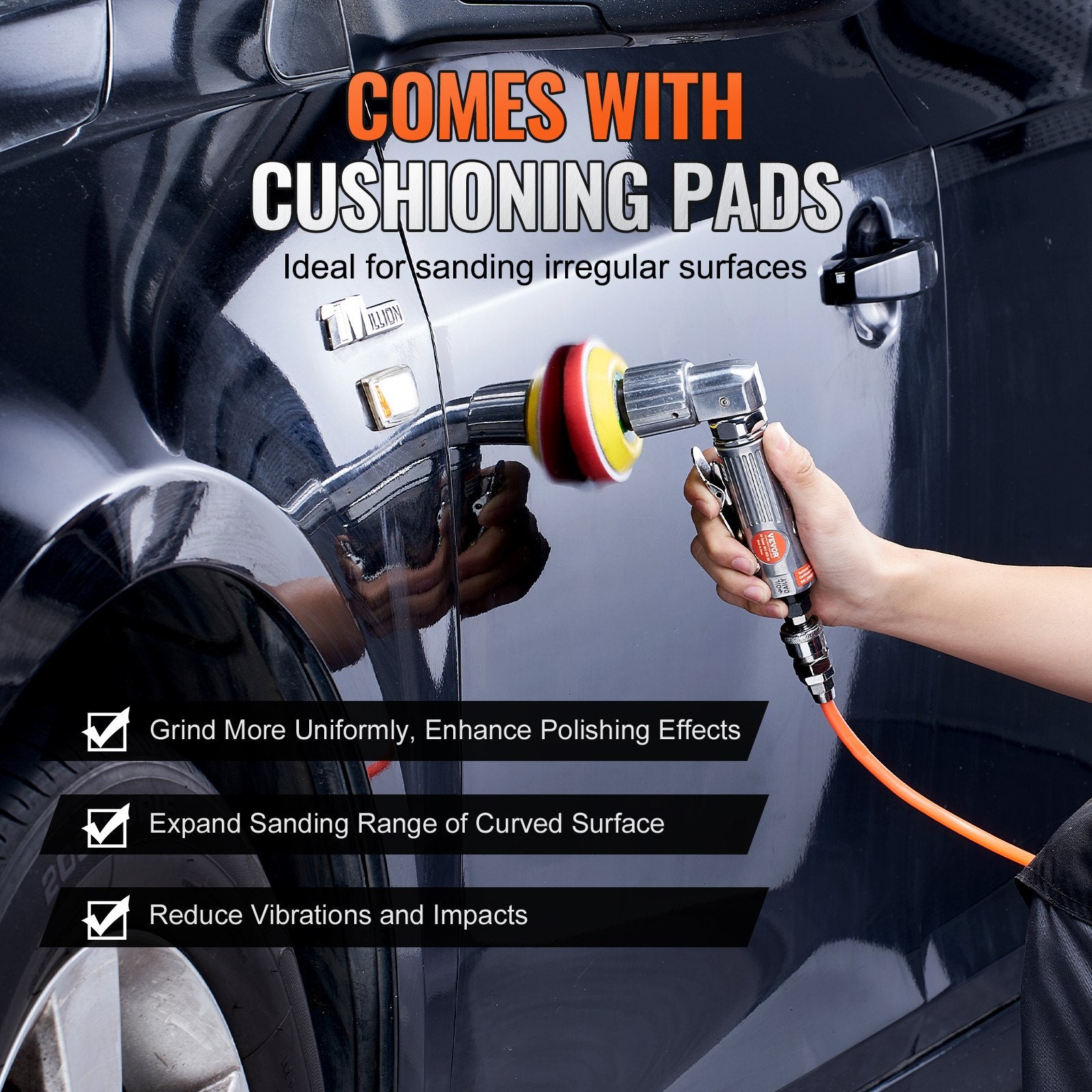 58PCS Air Sander Kit 1/2/3in Random Orbital Air Sander Polisher 15000r/min V952-QDPGJ123C0005YFA5V0