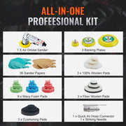 58PCS Air Sander Kit 1/2/3in Random Orbital Air Sander Polisher 15000r/min V952-QDPGJ123C0005YFA5V0