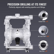 Air Operated Double Diaphragm Pump, 44GPM, Max 115PSI Air Waste Oil Pneumatic Transfer Pump with 2 Extra V952-QDSQGMBLHJ15NT76JV0