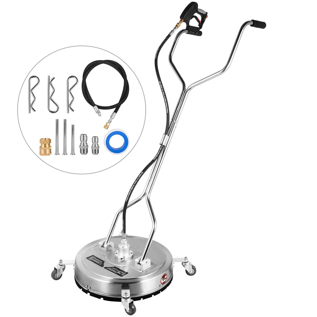 Surface Cleaner 20 inch Flat Surface Cleaner for Pressure Washer 4000psi Pressure with 3/8 Quick Connector V952-QDXDJ20CDJL000001V0