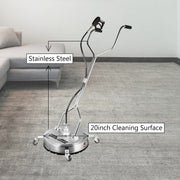 Surface Cleaner 20 inch Flat Surface Cleaner for Pressure Washer 4000psi Pressure with 3/8 Quick Connector V952-QDXDJ20CDJL000001V0