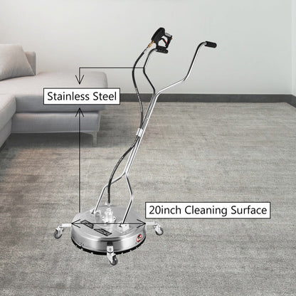 Surface Cleaner 20 inch Flat Surface Cleaner for Pressure Washer 4000psi Pressure with 3/8 Quick Connector V952-QDXDJ20CDJL000001V0
