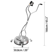Surface Cleaner 20 inch Flat Surface Cleaner for Pressure Washer 4000psi Pressure with 3/8 Quick Connector V952-QDXDJ20CDJL000001V0