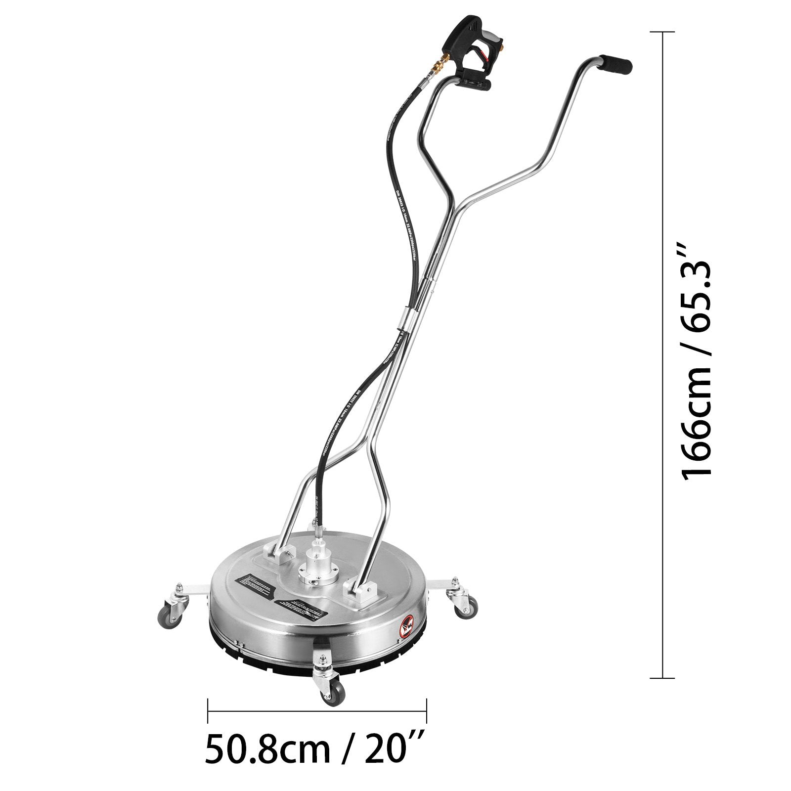 Surface Cleaner 20 inch Flat Surface Cleaner for Pressure Washer 4000psi Pressure with 3/8 Quick Connector V952-QDXDJ20CDJL000001V0