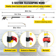 Telescoping Pressure Washer Wand, 20 ft 5-Section Length Adjustable, Max. 4000 PSI Fit for 3/8'' Quick V952-QDXDJYCHHZH20U9C6V0