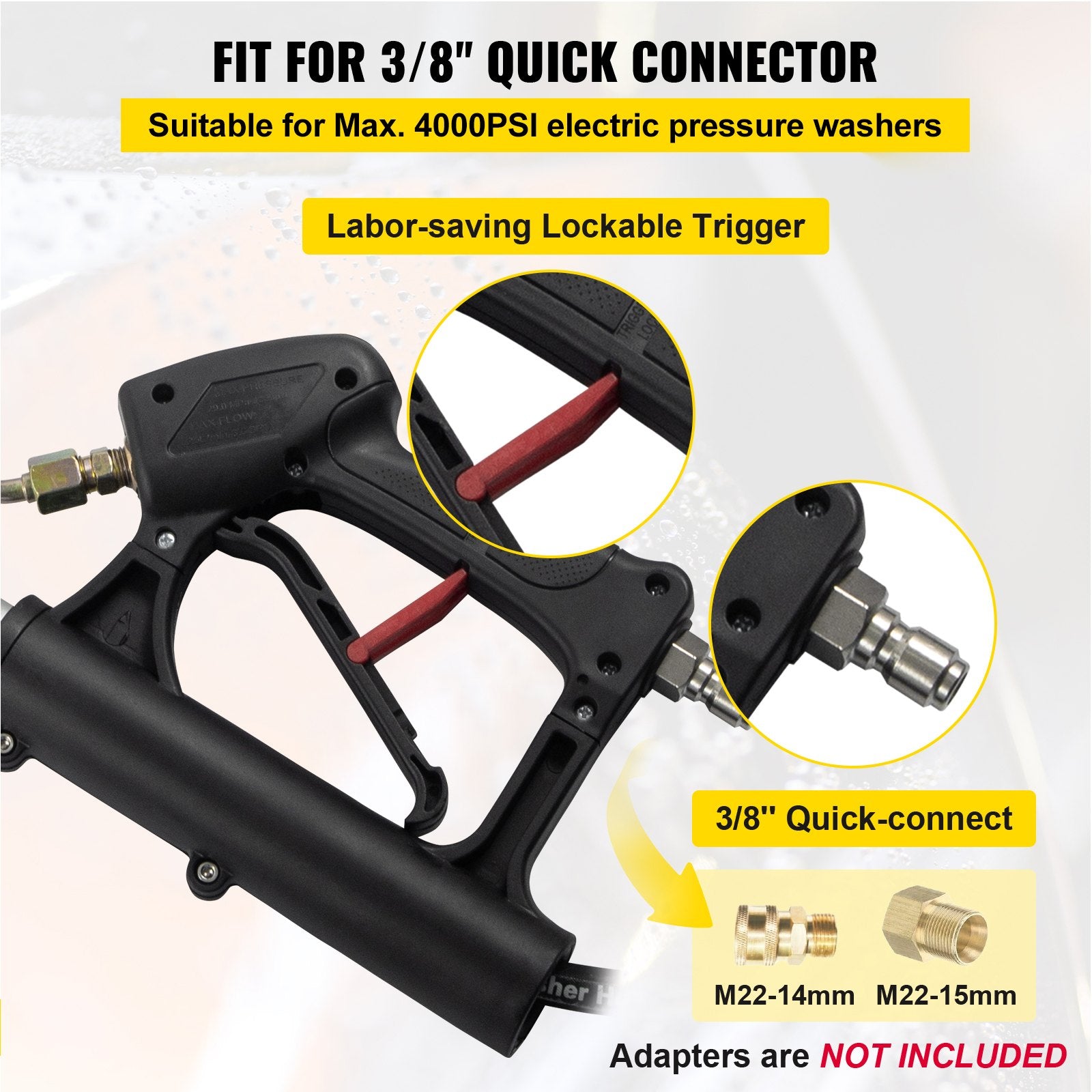 Telescoping Pressure Washer Wand, 20 ft 5-Section Length Adjustable, Max. 4000 PSI Fit for 3/8'' Quick V952-QDXDJYCHHZH20U9C6V0