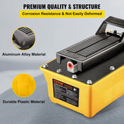 Air Hydraulic Pump, 10,000 PSI Hydraulic Foot Pump, 0.6 Gal Reservoir Foot Operated Air/Hydraulic Pump, with V952-QDYYBHSBD2.3L9FR9V0