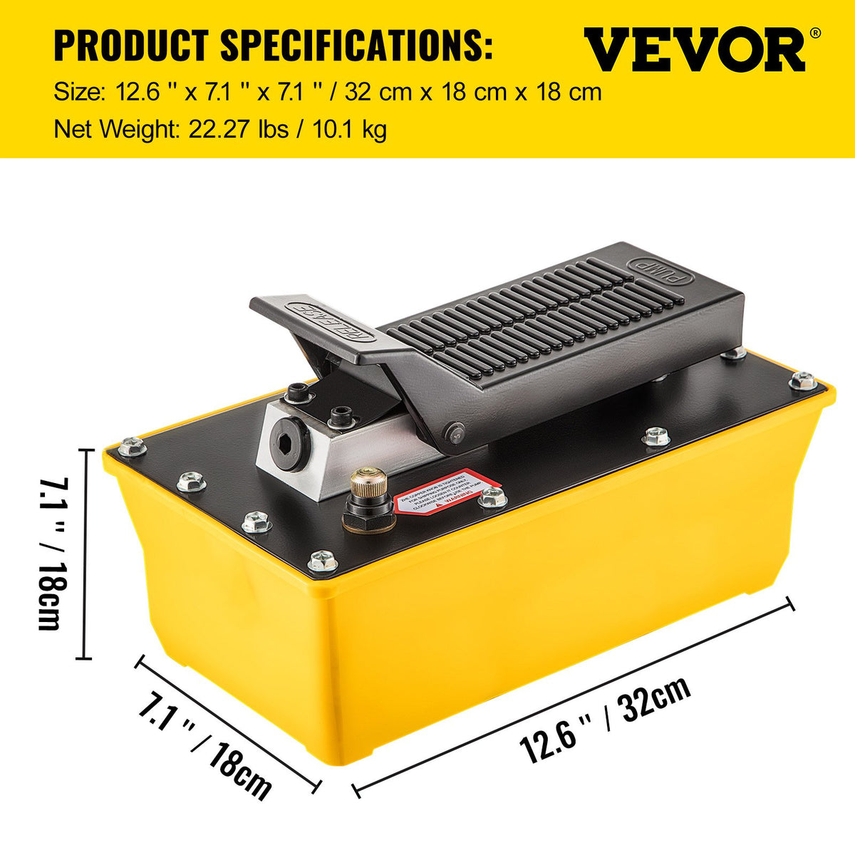 Air Hydraulic Pump, 10,000 PSI Hydraulic Foot Pump, 0.6 Gal Reservoir Foot Operated Air/Hydraulic Pump, with V952-QDYYBHSBD2.3L9FR9V0
