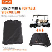 4 Passenger Golf Cart Cover, 600D Polyester Full Cover, Universal Fits for Most Brand Club Car Covers, V952-QFBSGEFCZGMD5CKQGV0